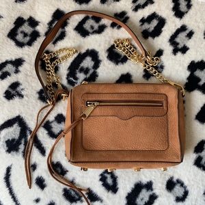 Rebecca Minkoff tan suede crossbody bag